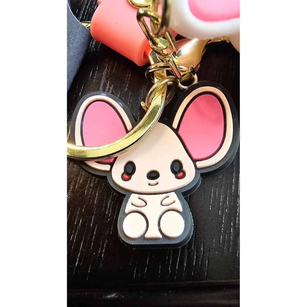 MY MELODY‎ SANRIO Keychain Wristlet Bunny Charm Pink Silicone